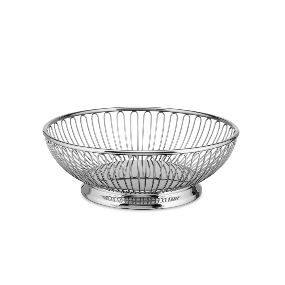 ALESSI Round Wire Basket, Silver, 8-Inch