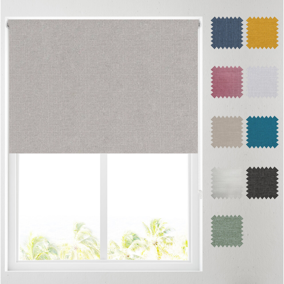 (Silver, 5ft (153cm)) Quebec Thermal Blackout Roller Blinds - 9 Colours