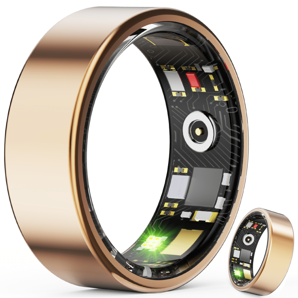 Gold 8 Wireless Fitness Tracker Ring Heart Rate Monitor