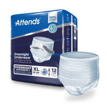Attends Roupa Interior Noturna para Incontinência Adulto com Proteção ConfidenceCuff, Absorção Noturna, Unissexo, XL, 12 Cont (x4)