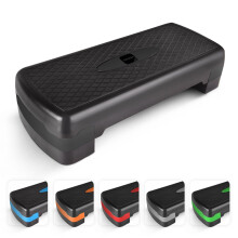 KAYMAN Exercise Stepper, Adjustable Fitness Step Platform, Black, 2 Step