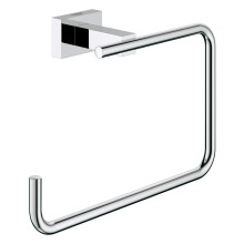 Grohe 40510001 Essentials Cube Metal Handtuchring, 19,8 cm, Starlight Chrom