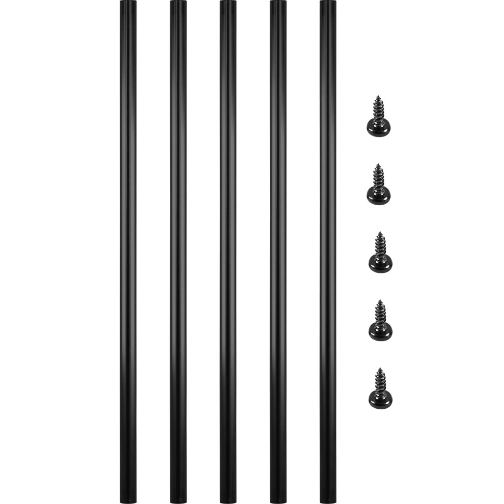 VEVOR Balusters 26 Inch-51 Pack Staircase with Screws Round Aluminum Railing, for Outdoor Stair Deck Porch, Black, 51 Count