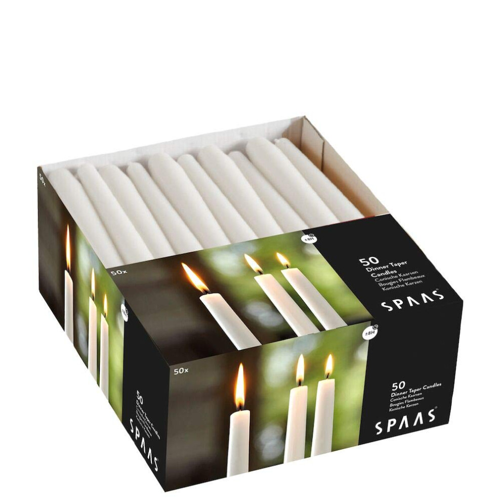 Spaas 50 Festilux Dinner Candles 23, 8 Hours-Wine red, D 32 mm x H 250 mm, White-image-OPC-PFC2RPF-NEW