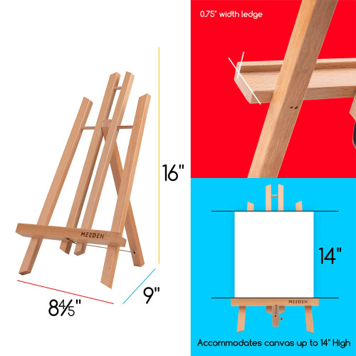MEEDEN 12 Pacote 16 Polegadas Cavalete de Mesa: Suporte para Pintura em Madeira de Bétula 1