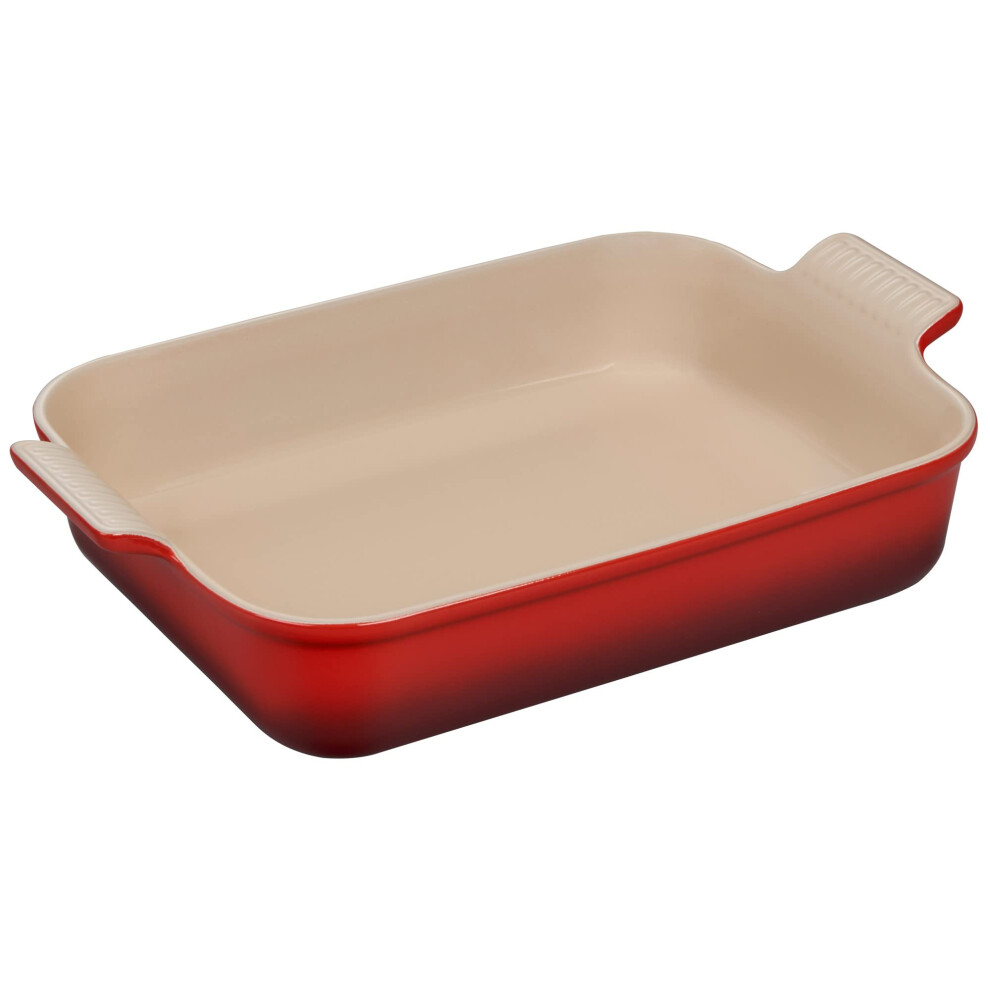 Le Creuset Stoneware Heritage Rectangular Dish, 4 qt. (12" x 9"), Cerise