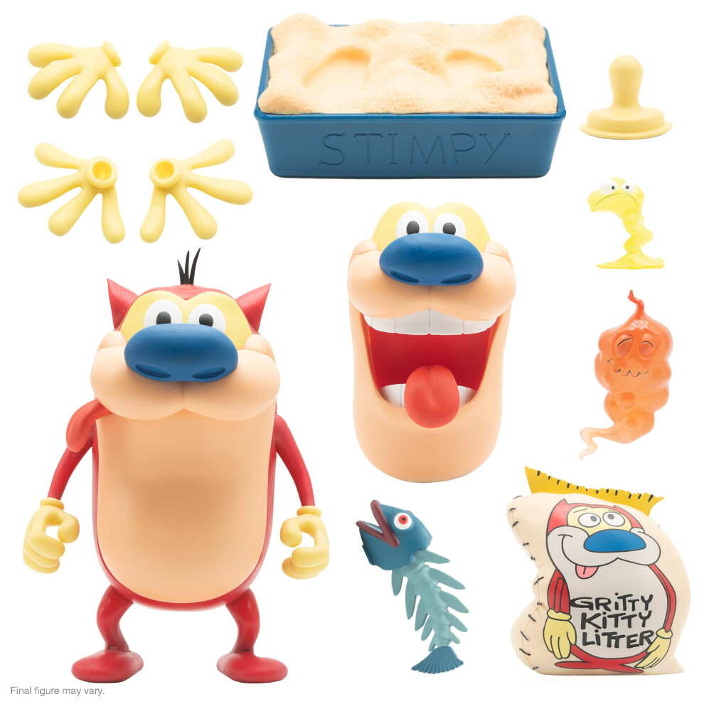 Photos - Action Figures / Transformers Super7 ULTIMATES! Ren and Stimpy - 7" Stimpy Action Figure with Accessories Classic Cartoon Collectibles and Retro Toys DE-R