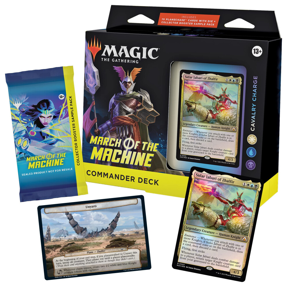 Magic The Gathering March of the Machine Commander Deck - Cavalry Charge (100-Card Deck, 10 Planechase cards, Collector Booster Sample Pack + Accesso