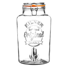 Kilner 0025405 clip Top Round Drinks Dispenser, 5 Litre