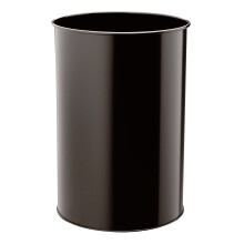 Durable Metal Round Waste Bin Black 30 Litre Capacity | Made of Steel with Scratch Resistant Coating | Waste Basket for Offices, Schools, Home, etc.