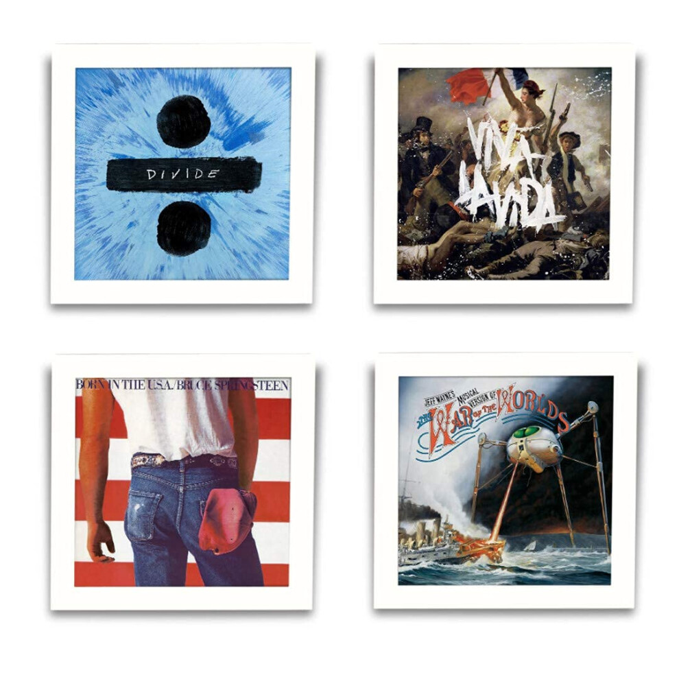 Cadre pour disque vinyle Show & Listen blanc (lot de 4)