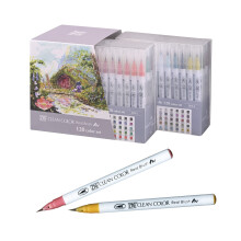 Kuretake ZIg Clean Color Real Brush Marker, 120 Farben Set, flexible Pinselspitzen, Aquarellstifte zum Malen, Zeichnen, Kalligrafie und Brush Let