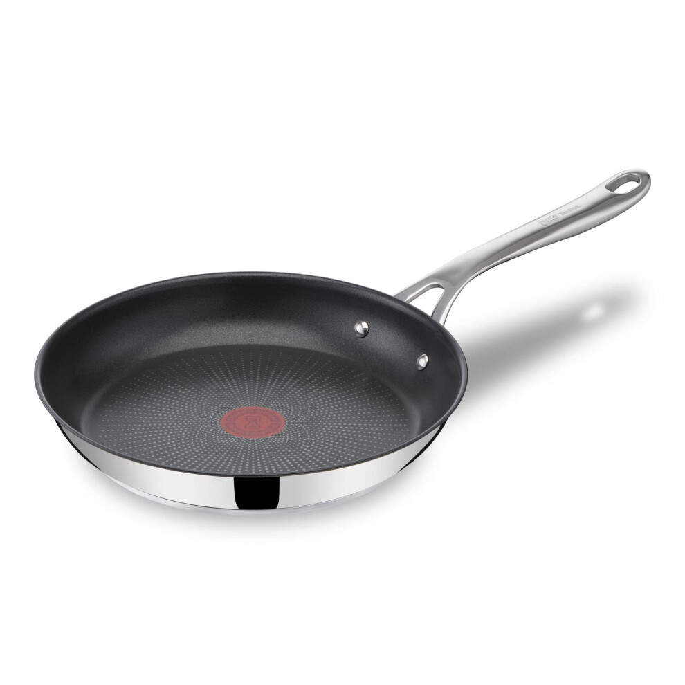 Tefal Jamie Oliver cooks Direct Stainless Steel Frying Pan, 24 cm, Non-Stick coating, Heat Indicator, Riveted Safe-grip Handle, Induction Hob compati-image-OPC-PFC2TPS-NEW