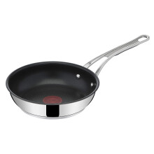 Tefal Jamie Oliver Cook's Classics Stainless Steel Frying Pan, 24 cm, Non-Stick Coating, Heat Indicator, 100% Safe, Riveted Silicone Handle, Oven-Saf