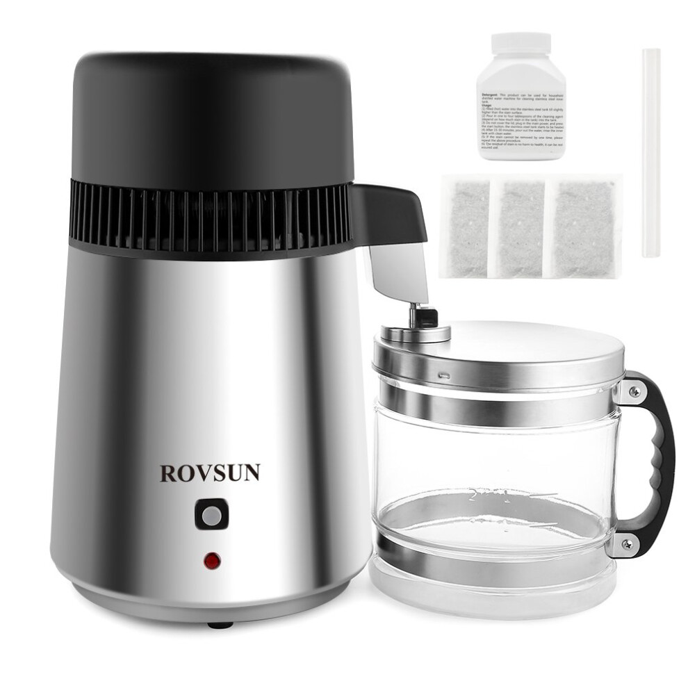 Rovsun Rovsun?Upgraded?1.1 Gallon/4L Water Distiller Stainless Steel For Home, 750W Distilled Water Maker Machine, Water Distillers Countertop, Water Maker