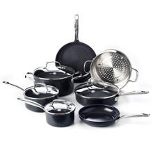 GreenPan Prime Midnight Hard Anodized Healthy Ceramic Nonstick Black Cookware Pots and Pans Set, 11 Piece
