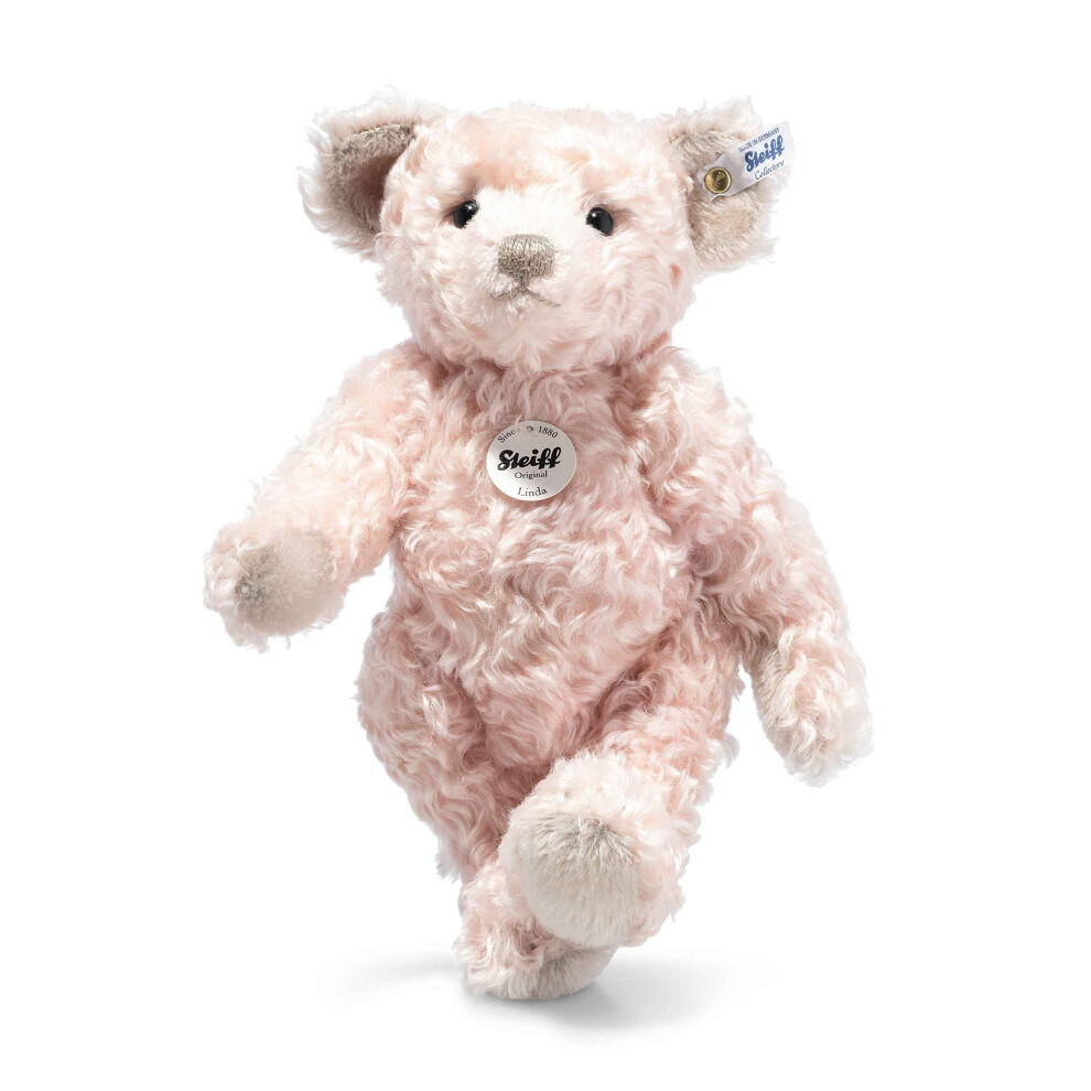 Steiff Linda Teddy Bear Collectible Plush Animal, Pale Pink, 12 Inches