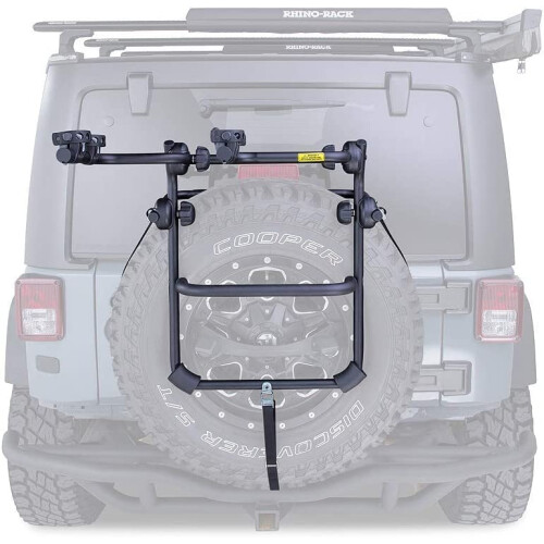 Rhino Rack Spare Tire Bike Rack 2 Bike Carrier Holds Many Types of Bikes Black RBC025