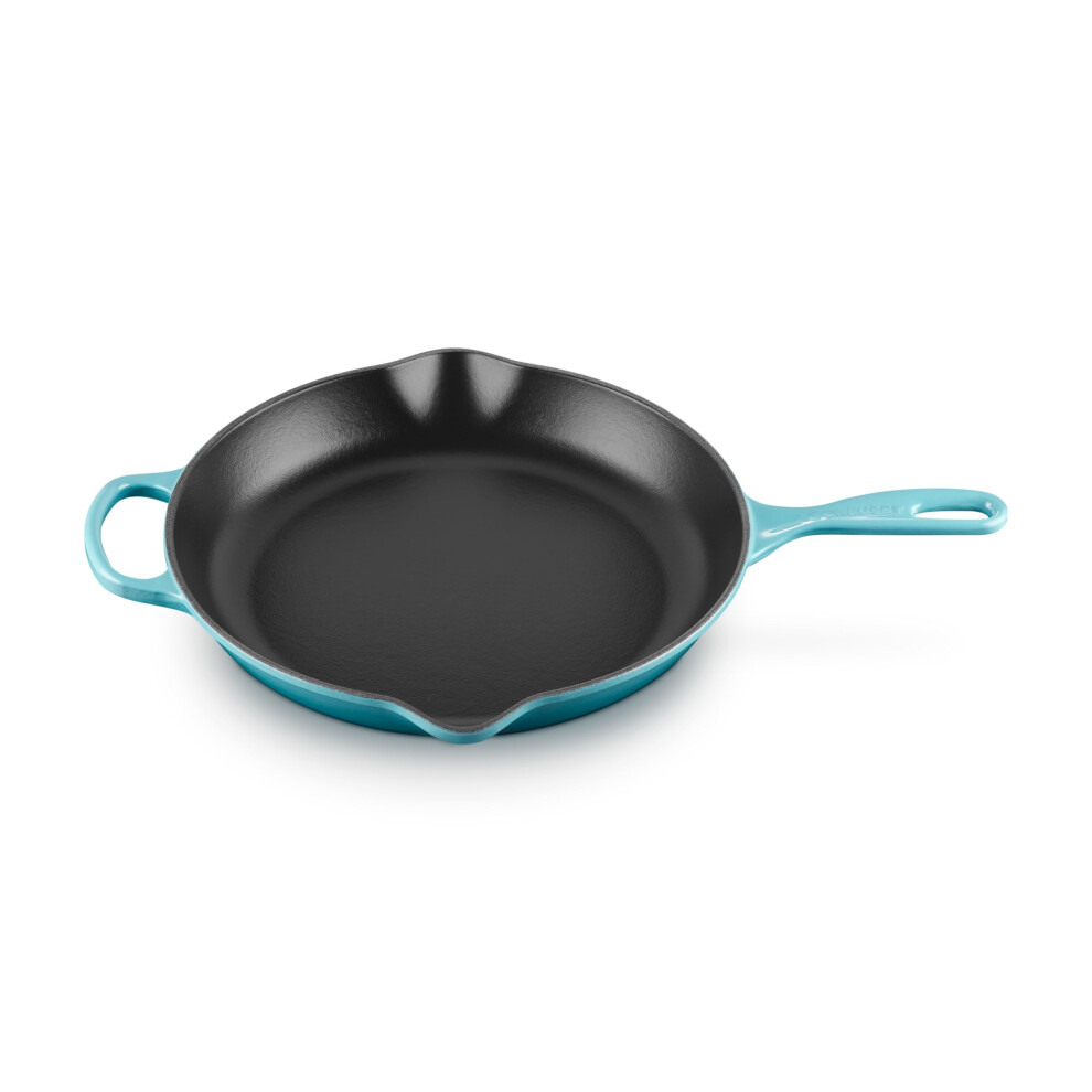 Le Creuset Enameled Cast Iron Signature Iron Handle Skillet, 11.75" (2-3/8 qt.), Caribbean