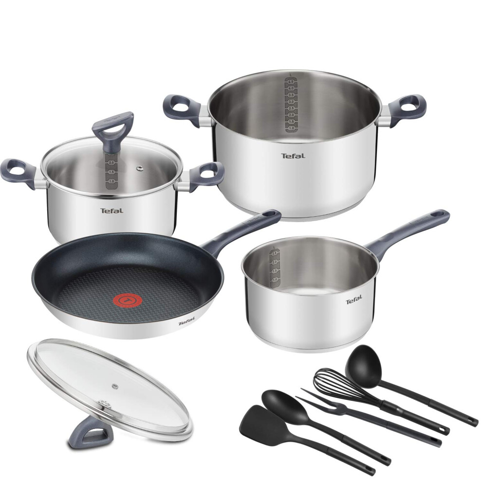 Tefal G713SB Daily Cook Set x4 Cz16, C20-24, S28 and 5 Accessories, Metal, Black