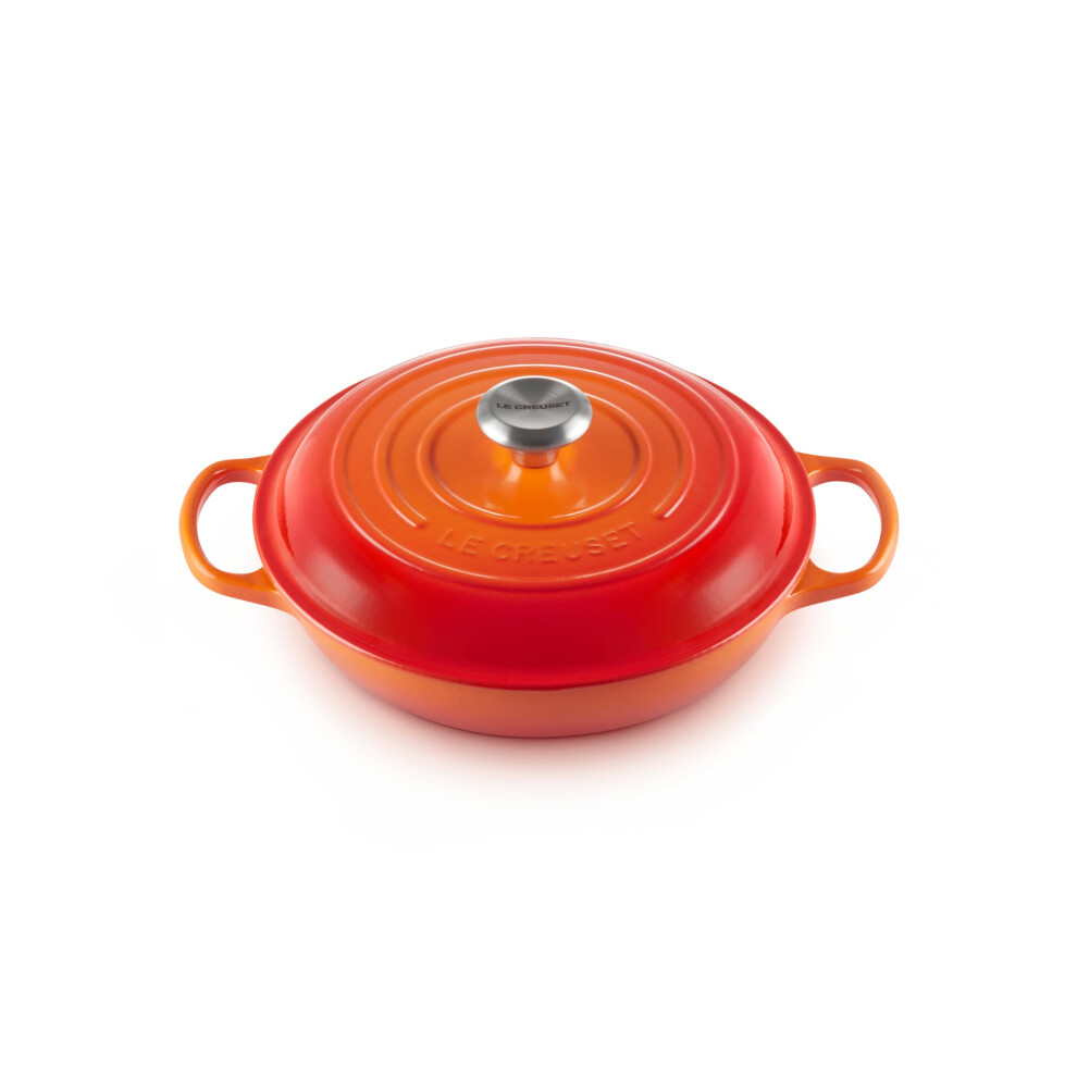 Le Creuset Enameled Cast Iron Signature Braiser, 2.25 qt., Flame