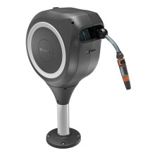 Enrollador automático para terraza - GARDENA - RollUp - S - Blanco - Longitud 15 m - Manguera 13 mm