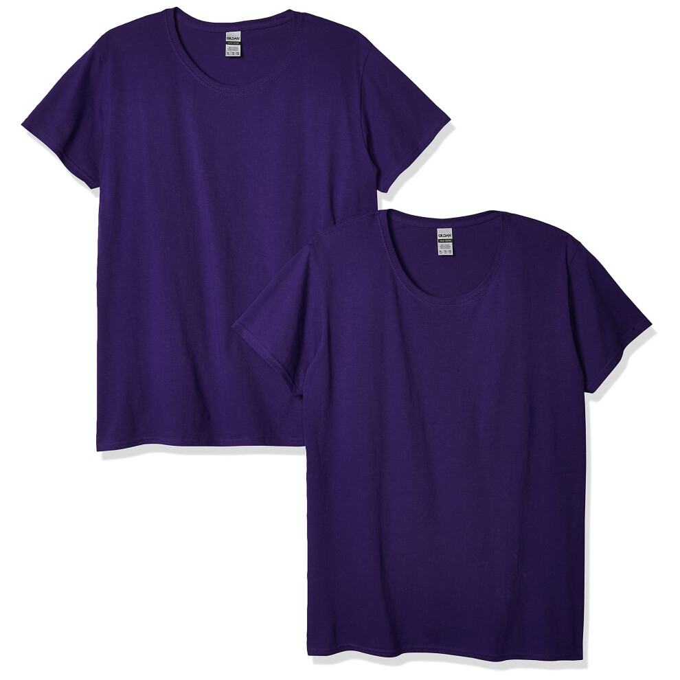 gildan Womens Heavy cotton Adult T-Shirt, 2-Pack, Purple, X-Large