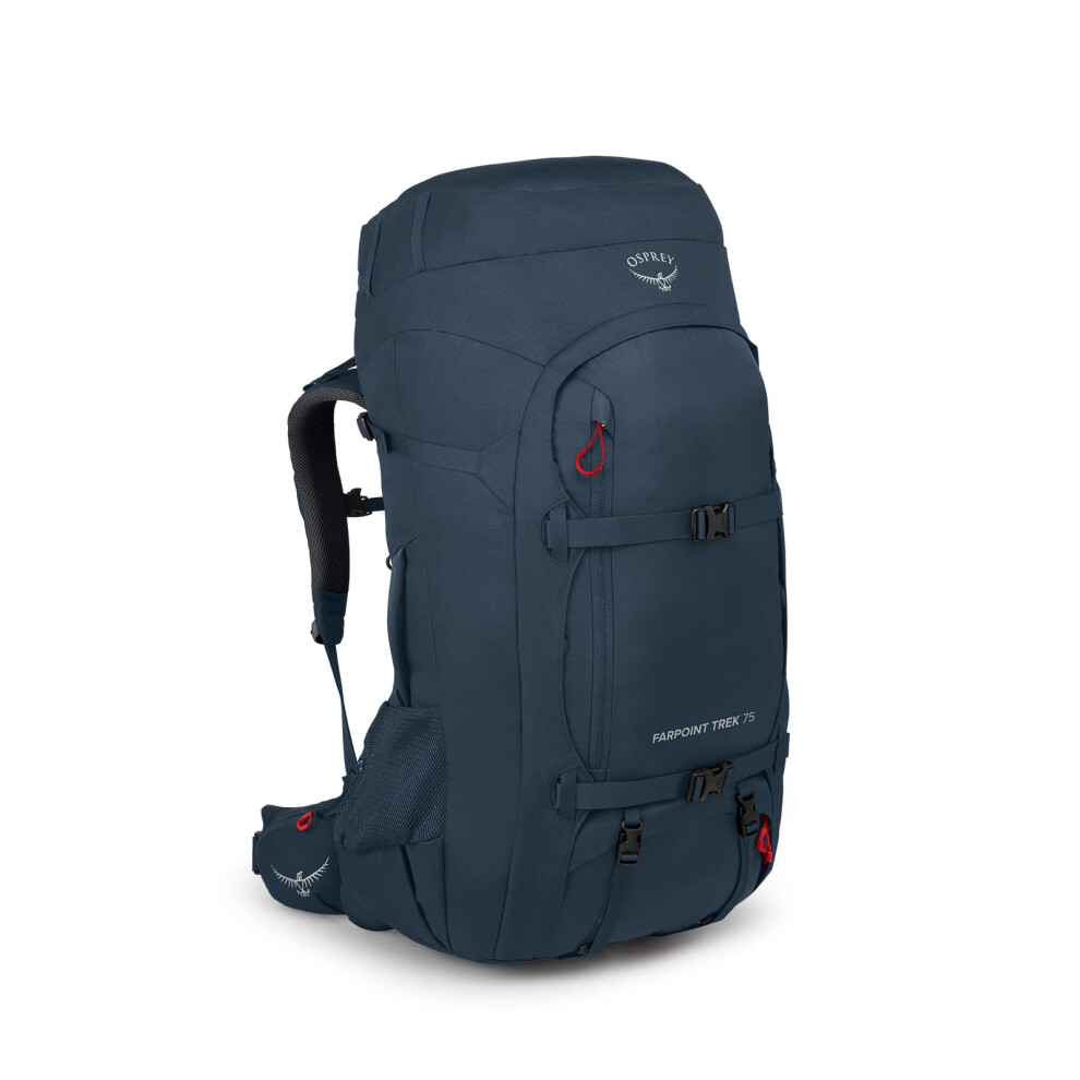 Osprey Farpoint Trek 75L Mens Travel Backpack, Muted Space Blue, One Size