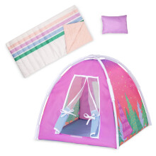 Glitter Girls - Set da Campeggio - Tenda Colorata & Sacco a Pelo Arcobaleno con Cuscino - Accessori per Bambole da 14 pollici
