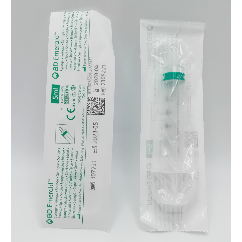 BD Emerald Syringe 5ml Pack of 10 - REF: BD307731