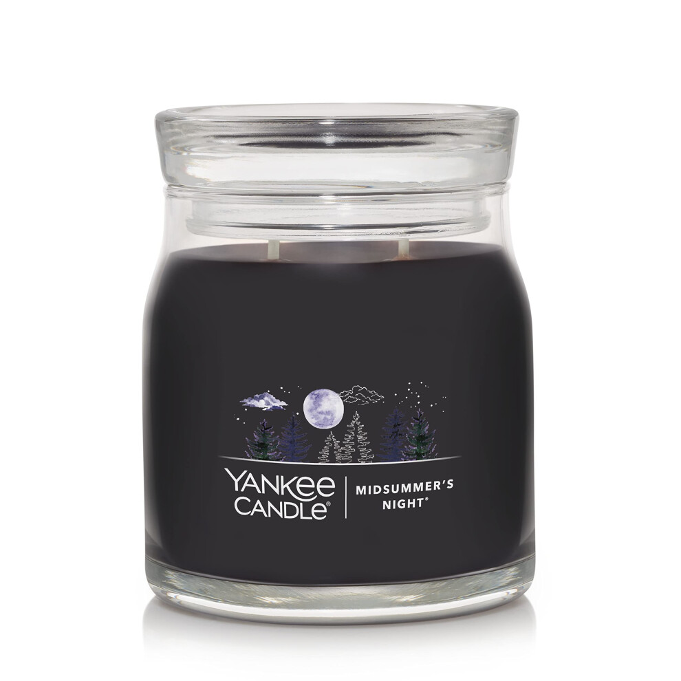 Yankee Candle MidSummer's Night Scented, Signature 13oz Medium Jar 2-Wick Candle, Over 35 Hours of Burn Time