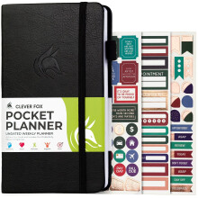 Clever Fox Taschenplaner wchentlich  undatierter Monatszielplaner und Kalender zur Steigerung der Produktivitt. Miniplaner, perfekt fr Geldbrsen