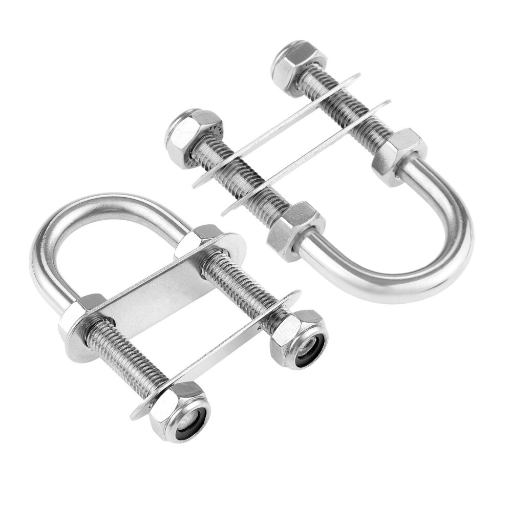 2Pcs Marine Boat Stern Bow Eye Tie Down U-Bolt Rigging 316 Stainless Steel,M10x90x130x36mm 682698823927