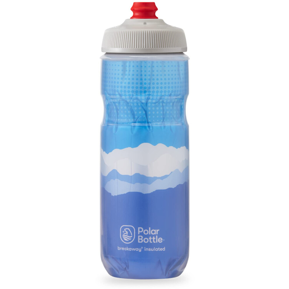 Polar Bottle Breakaway Insulated Water Bottle - BPA Free, Cycling & Sports Squeeze Bottle (Dawn to Dusk - Blue & Silver, 20 oz)