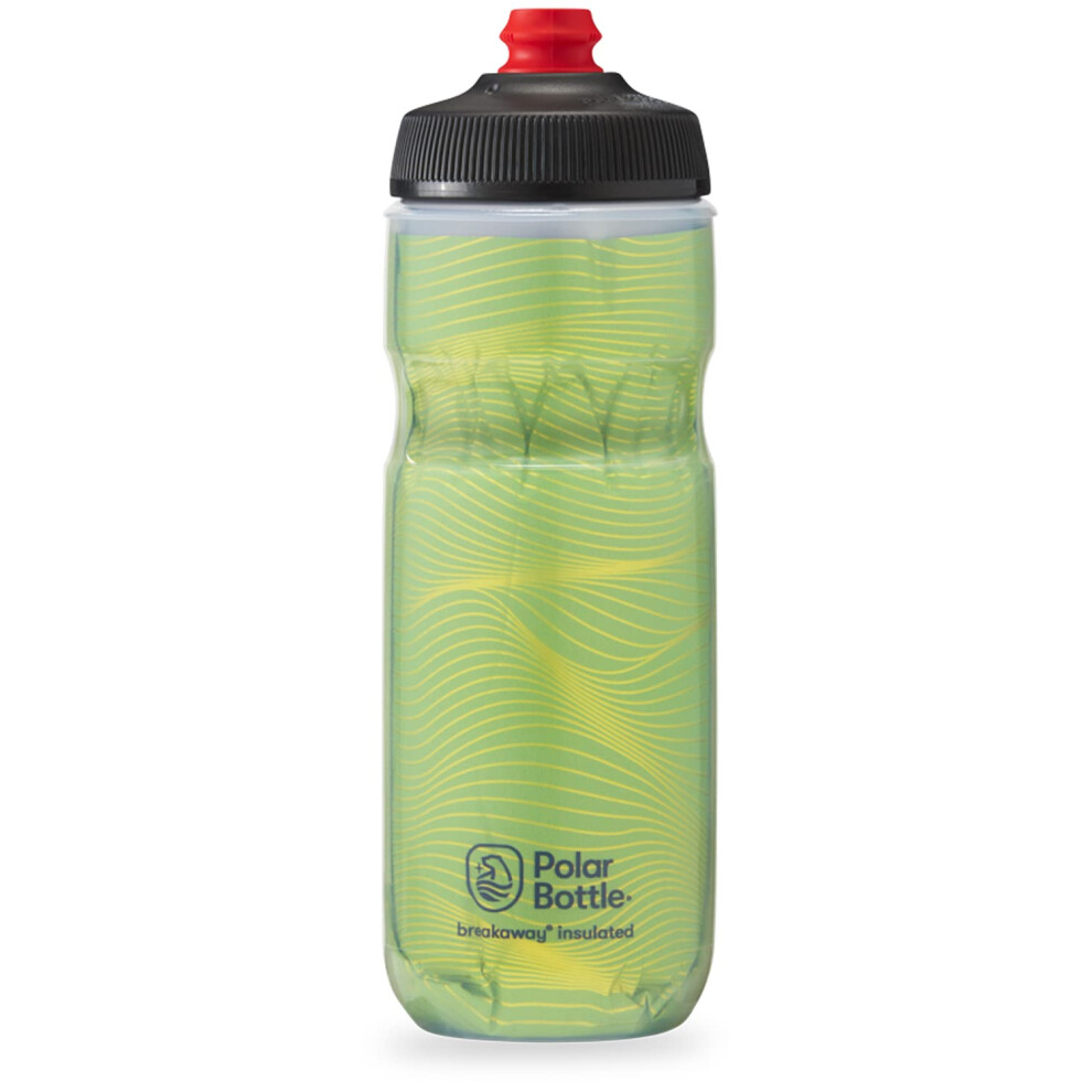 Polar Bottle Breakaway Insulated Water Bottle - BPA Free, Cycling & Sports Squeeze Bottle (Jersey Knit - Highlighter, 20 oz)