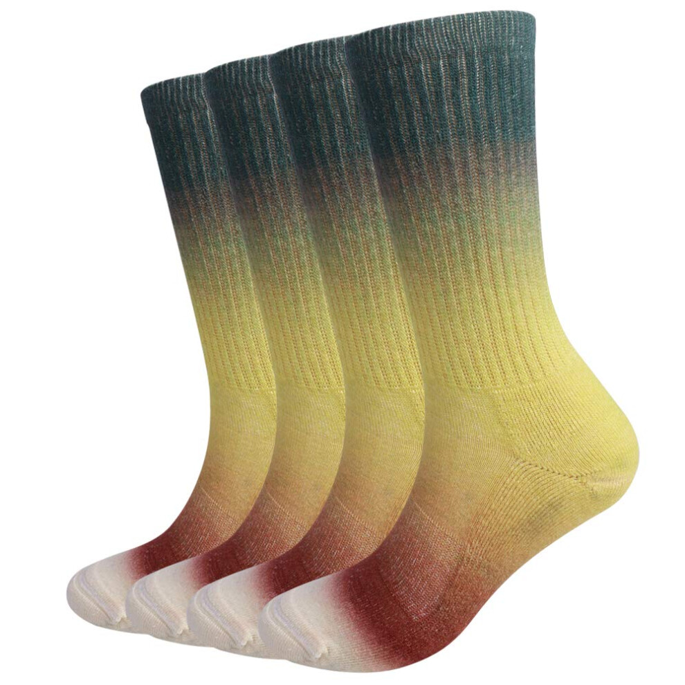 Lot de 4 paires de chaussettes de randonn   e mi-mollet EnerWear en laine m   rinos pour femme (tailles US 9-11, vert d   grad   )
