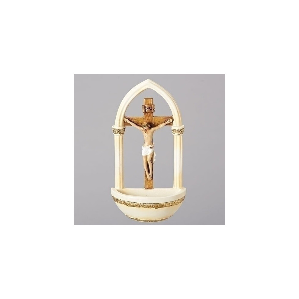 B?nitier de style florentin avec crucifix romain et J?sus