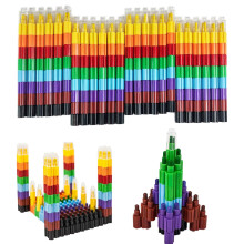 Huji Stacking Budowne 8 kolorw Zestaw Krayonw Polacz stos i buduj na boki i UPRUWNIE zabawki Dzieci Partia Party Favors School dostarcza bezpie