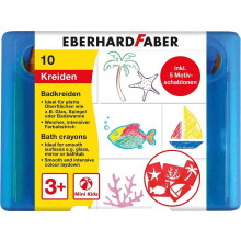 Set di gessetti per il bagno - Eberhard Faber - 10 pastelli - 5 stencil - Lavabili - Multicolore