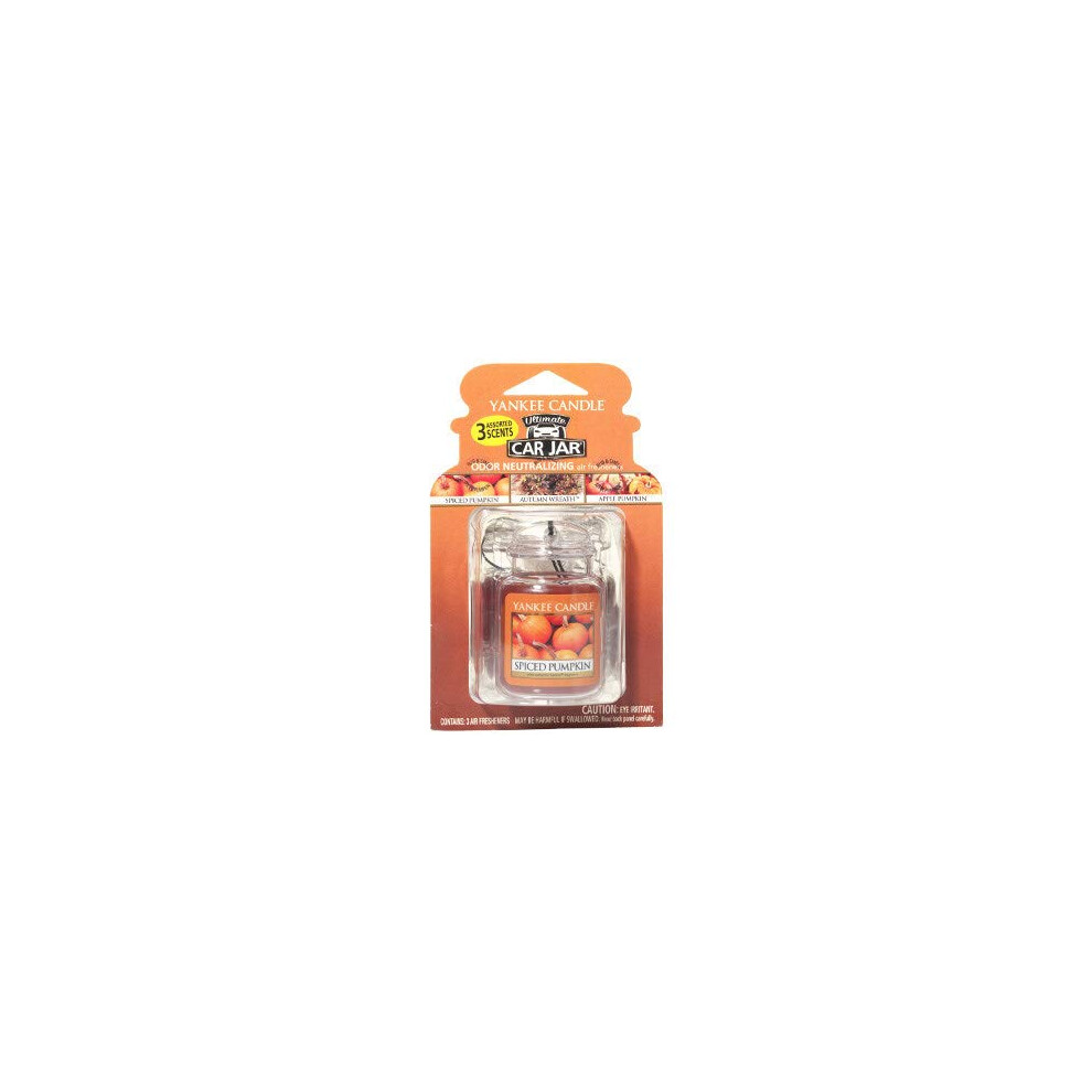 Yankee Candle Fall Favorites 3-packs Car Jar Ultimate (Apple Pumpkin, Autumn Wreath, Spiced Pumpkin)