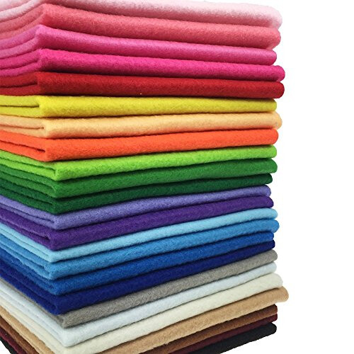 24 τμχ Πάχος 1.4mm Μαλακό Φelt Fabric Sheet Σε Ποικιλία Χρωμάτων DIY Craft Ράψιμο 2