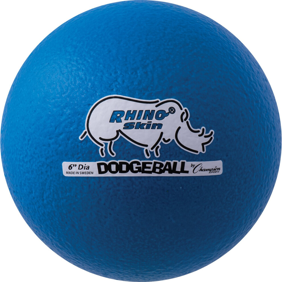 Champion Sports Rhino Skin Dodgeball (Single, Neon Blue, 6")