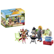 PLAYMOBIL Family Fun 71427 Churrasco em Família, Acampamento, Diversão ao Ar Livre com Acessórios