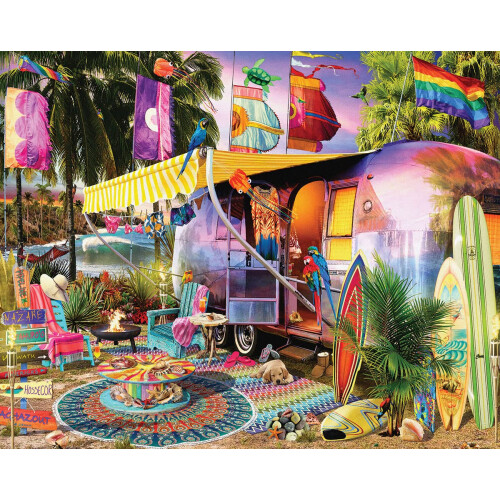 WHITE MOUNTAIN White Mountain Puzzles Beach Camper, 1000 Piece Jigsaw Puzzle