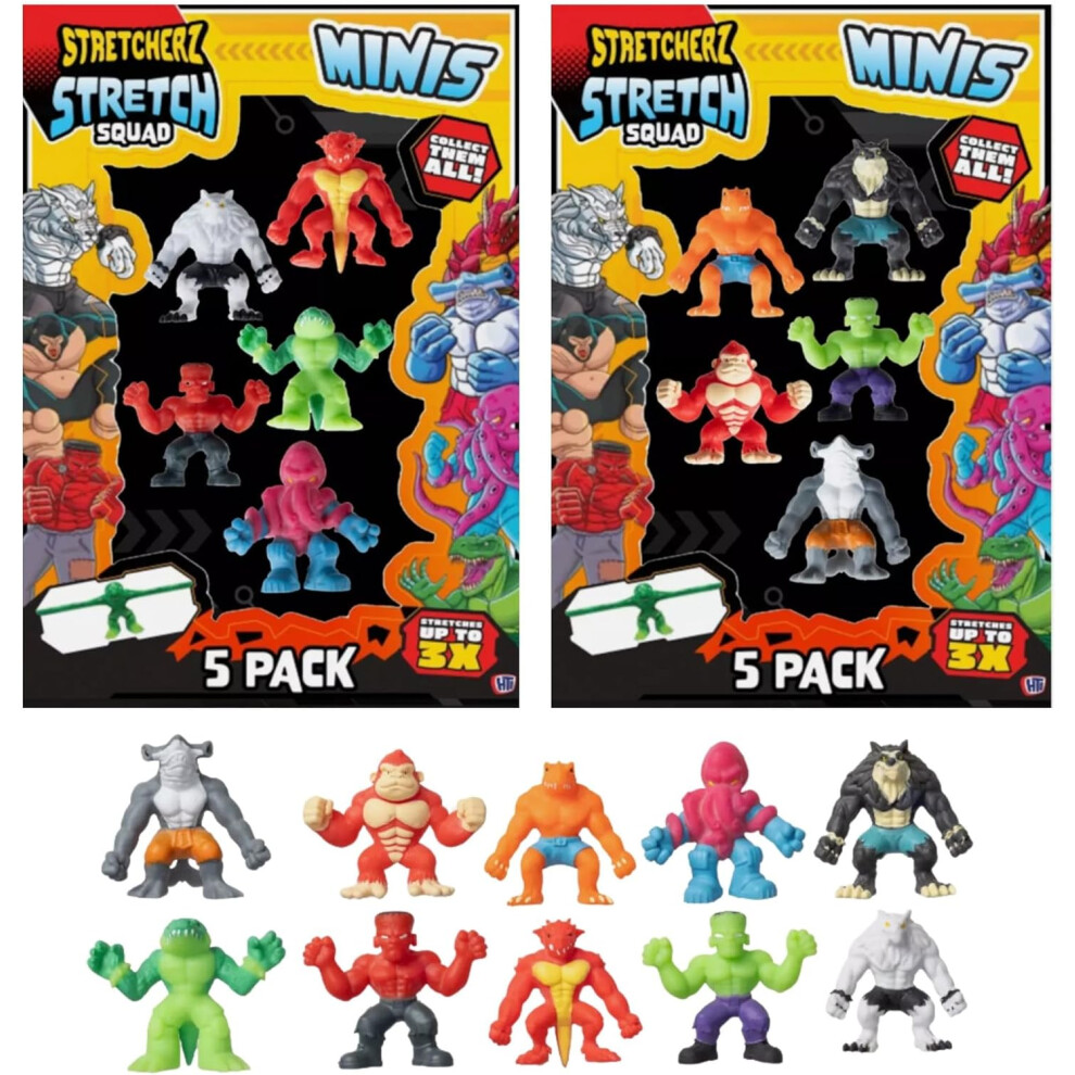 Pack of 5 Mini Stretchy Monster Figures | Stretch 3 Times The Size | Kids Gift