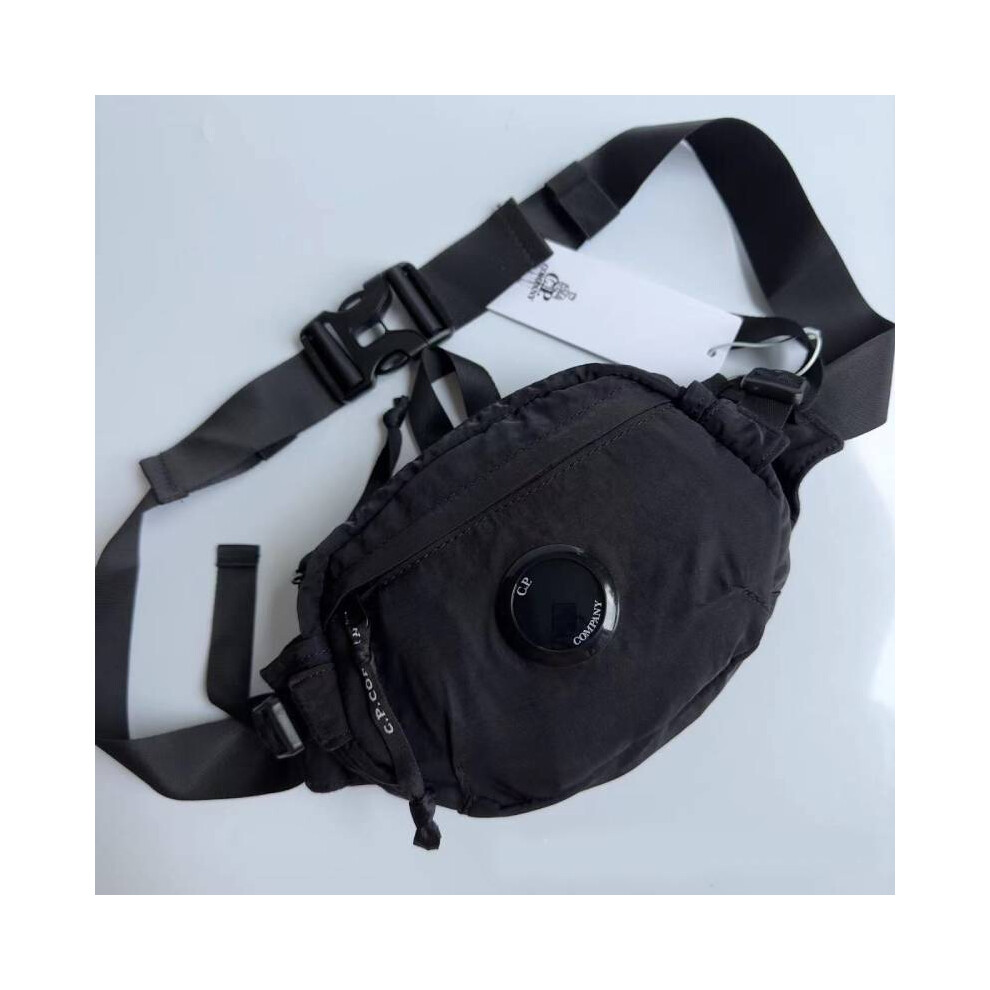 (Black) Company C P Crossbody Chest Bag Street Hip Hop Trendy Waistpa Mens Belt Bag