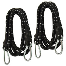 60" Bungee Rope with Carabina Hooks Cords Shock Elastic Clips x 2 TE821
