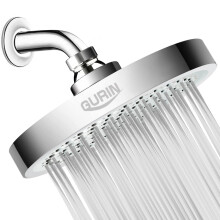 GURIN Shower Head High Pressure Rain, Luxury Bathroom Showerhead with Chrome Plated Finish, Adjustable Angles, Anti-Clogging Silicone Nozzles (Califo