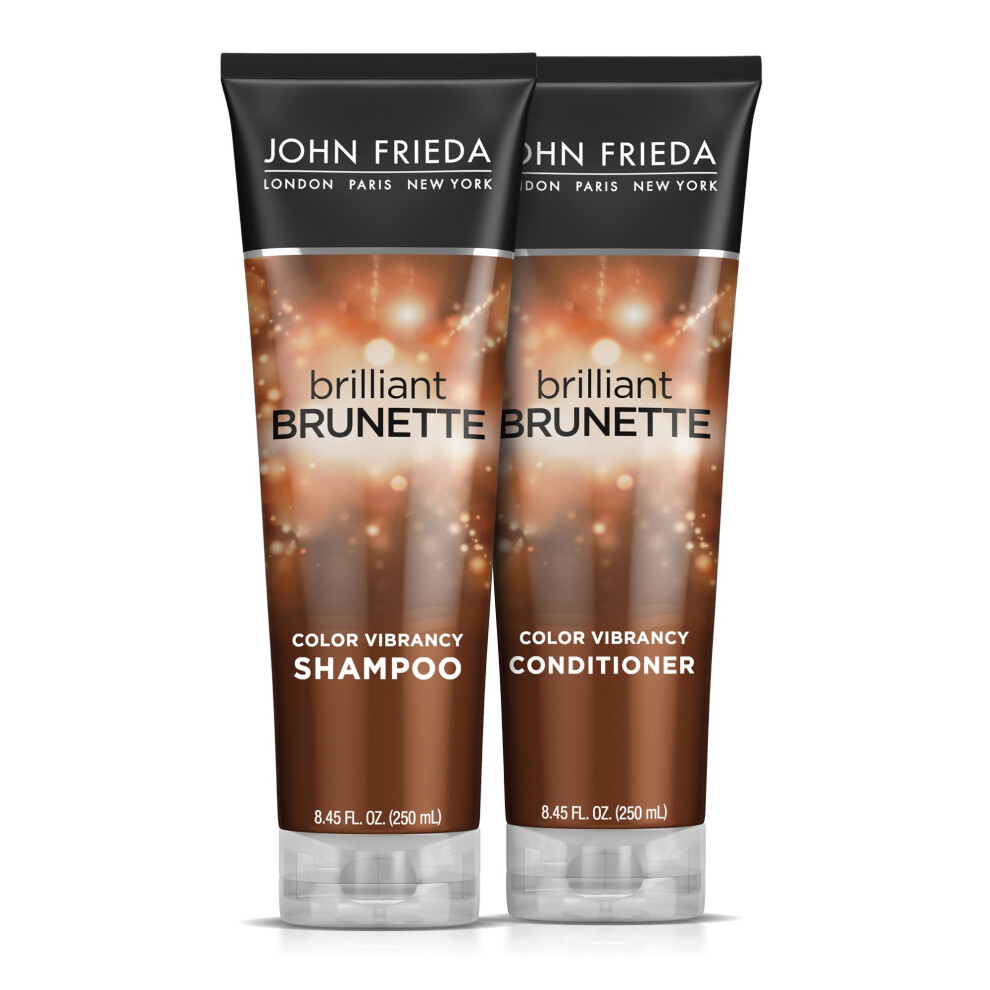 John Frieda Brilliant Brunette Multi-Tone Revealing Color Protecting Duo Set Shampoo and Conditioner, 8.45 Ounce, 1 Each