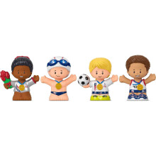Conjunto de Figuras Clássicas Little People Collector Team USA, 4 atletas para fãs de esportes de 1 a 101 anos